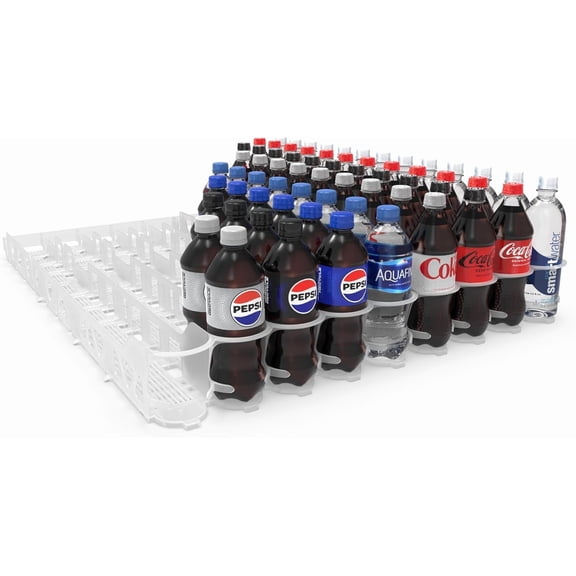 Visi-Slide Extended Depth Beverage Organizer 36" for 20-25oz Cans Bottles, Gravity Fed System for Angled Shelves in Retail Coolers, 9-Wide, Pack of 3