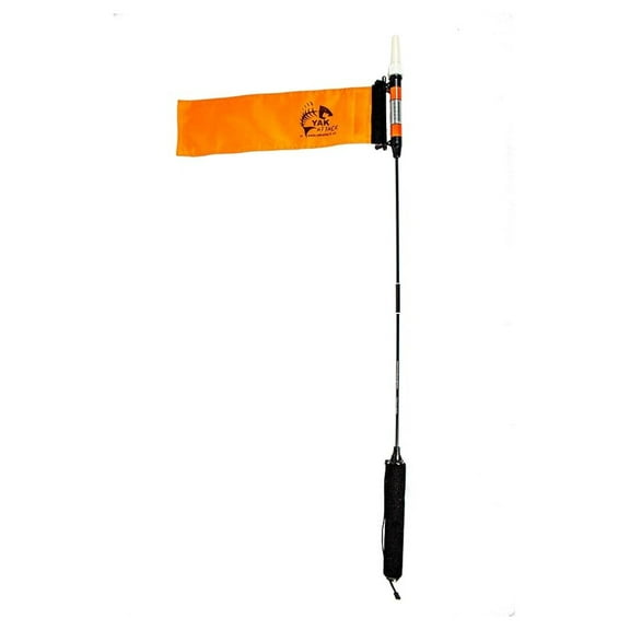VisiCarbon Pro Kayak Visibility Light with Flag | " Collapsible Safety Pole | LED Light, 100-Hour Runtime | MightyMount & GearTrac Ready (CPM) | Kayak Fishing Accessories