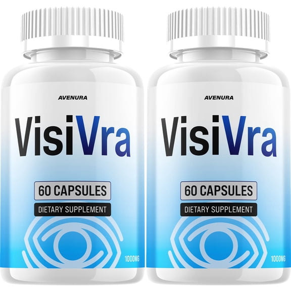 VisiVra Eye Support Supplement – Visi Vra Capsules Advanced Formula for Healthy Vision, 2 Pack, (60 Capsules Each Bottle, 120 in Total)