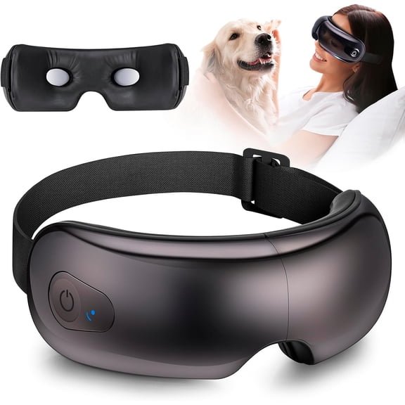 Visible Eye Massager for Migrines - Relieve Eye Strain with Heated Eye Mask Massager, Massage, Bluetooth Music, Improve Sleep,