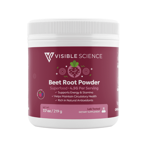 Visible Science Beet Root Powder Superfood with Antioxidants, Circulation & Endurance Support, 219 grams,1 Jar
