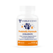 Visible Science Probiotic Formula   Probiotic Strains   Gut, Digestive & Immune Health Support   60 Billion CFU, Capsules 60ct