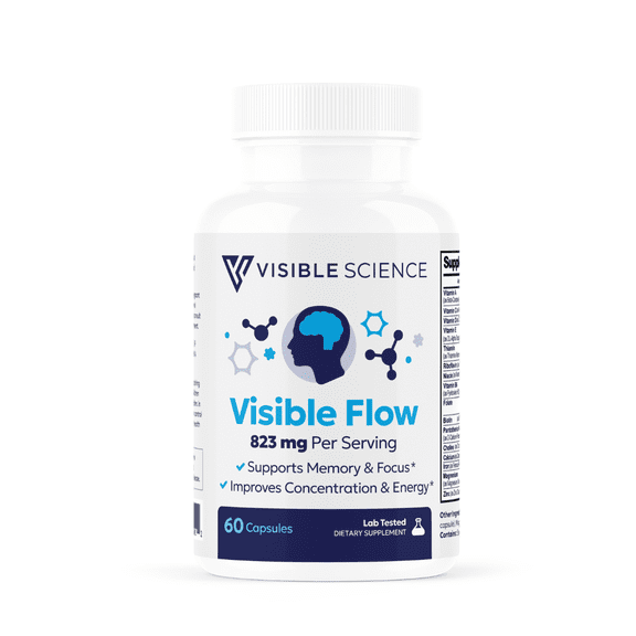 Visible Science Visible Flow Nootropic Supplement Focus, Memory, and Mental Clarity Support 60 Capsules