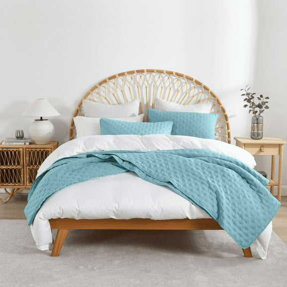 Visimisi Reversible Soft Bedspread Quilt Bedding Sets Size, 3 Pieces Bed in a Bag Soft Coverlet Sets