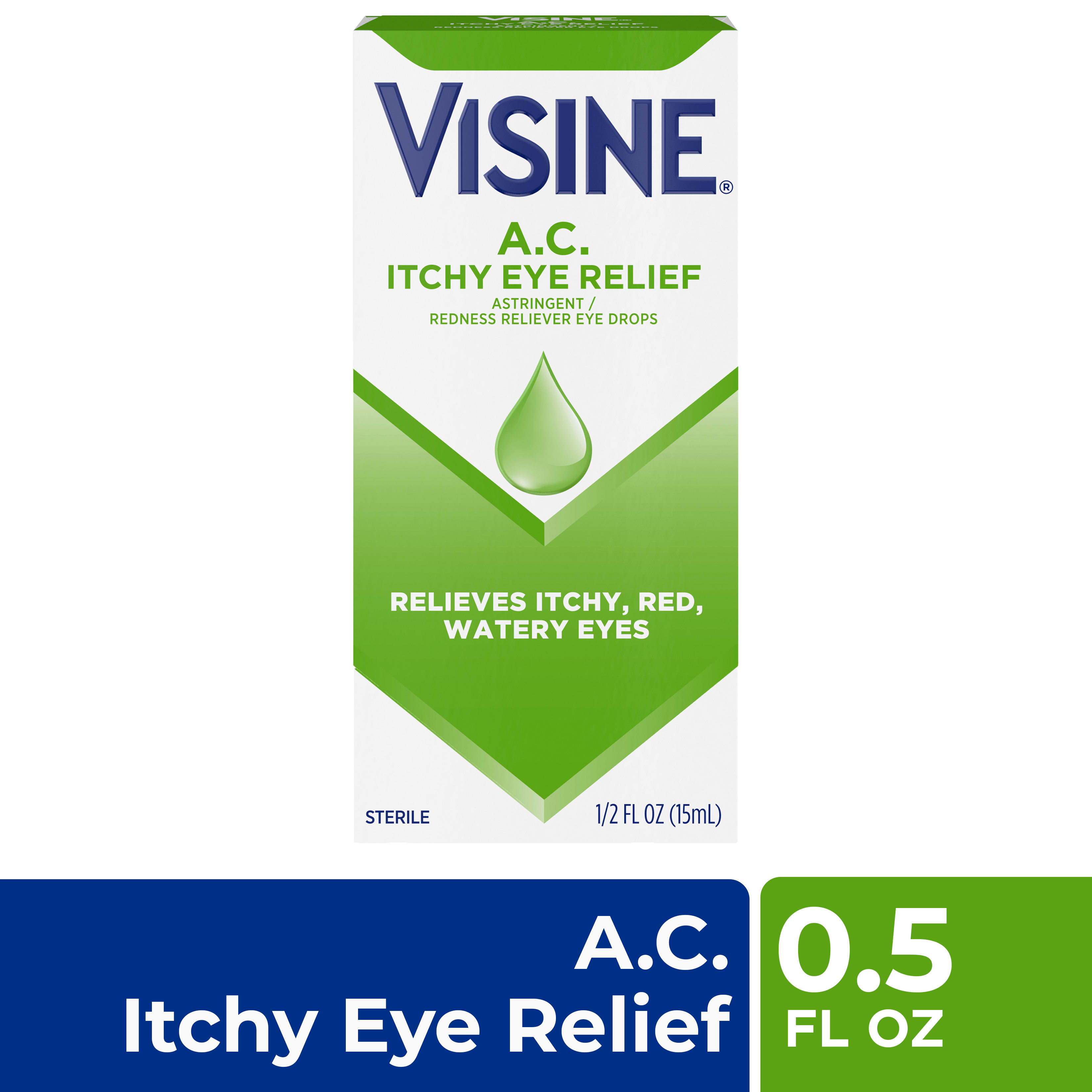 Visine A.C. Itchy Eye Relief Eye Drops, 0.5 fl. oz - image 1 of 13