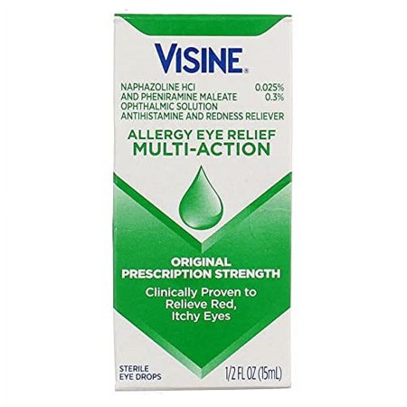Visine Allergy Eye Drops, Original Prescription Strength, 0.05 oz, 4-Pack
