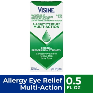 Visine Allergy Relief Multi-Action Antihistamine Redness Reliever Eye Drops, 0.5 fl. oz