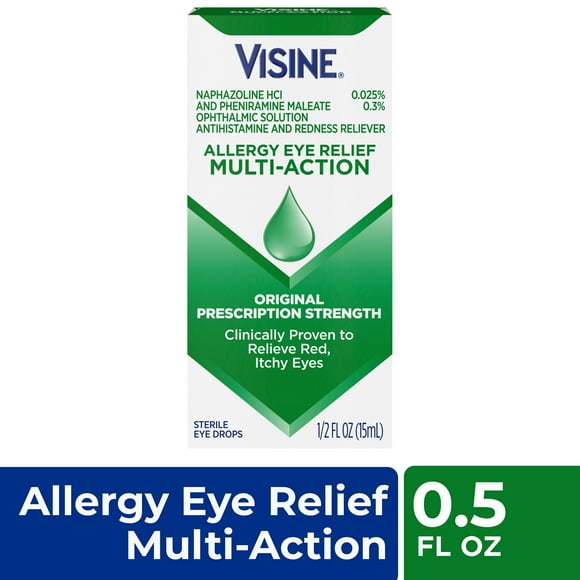 Visine Allergy Relief Multi-Action Antihistamine Redness Reliever Eye Drops, 0.5 fl. oz