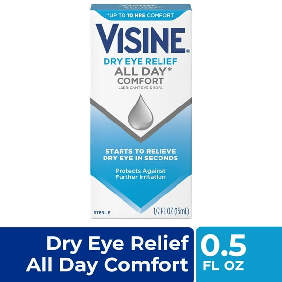 Visine Dry Eye Relief All Day Comfort Lubricant Eye Drops, 0.5 fl. oz