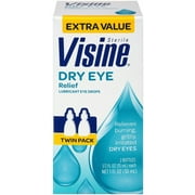 Visine Dry Eye Relief Lubricant Eye Drops 0.50 oz, 2 ea
