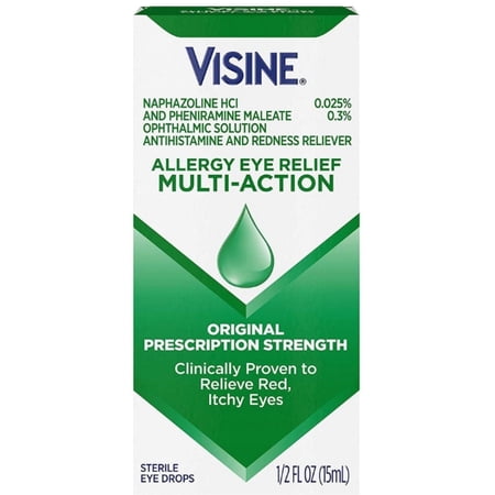 Visine Eye Allergy Relief Eye Drops, 0.5 oz (Pack of 2)
