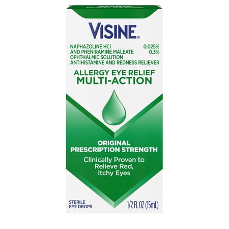 Visine Eye Allergy Relief Eye Drops, 0.5 oz (Pack of 4)