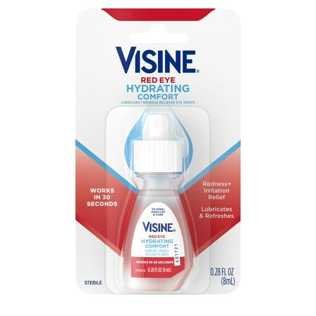 product image of Visine Red Eye Hydrating Comfort Lubricating Eye Drops, 0.28 fl. oz