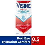 Visine Red Eye Hydrating Comfort Drops Work Fast for Redness or Dry Eyes, 0.5 fl oz
