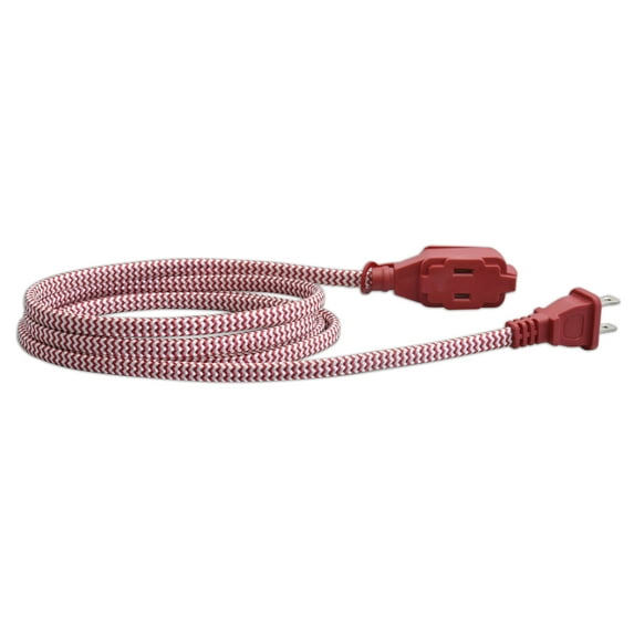 Vision 3 Pack 6 feet Braided Flat Extension Cord UL Listed Red - 240055