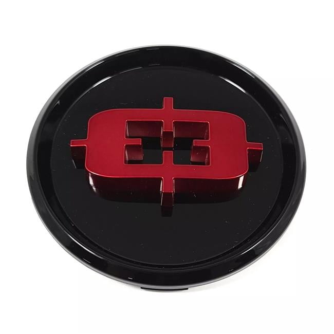 Red Hub Cap Vision Back Ground Center Hub Cap with Red Logo - Gloss Black - Walmart.com