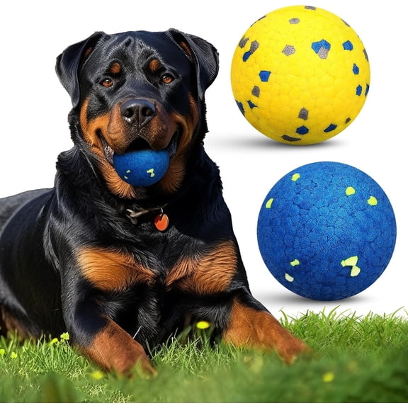 Vision Ball Made with Bite-Proof ETPU, Aggressive Chewers Bouncy Interactive , Durable Tennis Ball for Medium to Large Breeds/Dogs/Puppies, (2 Pack)