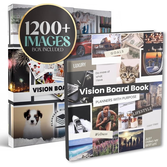 Vision Board Book 1,200+ Vision Board Images & Quotes - Goal Setting Vision Journal for Manifestation, Motivation & Lifestyle Inspiration - Law of Attraction Collage Supplies Kit