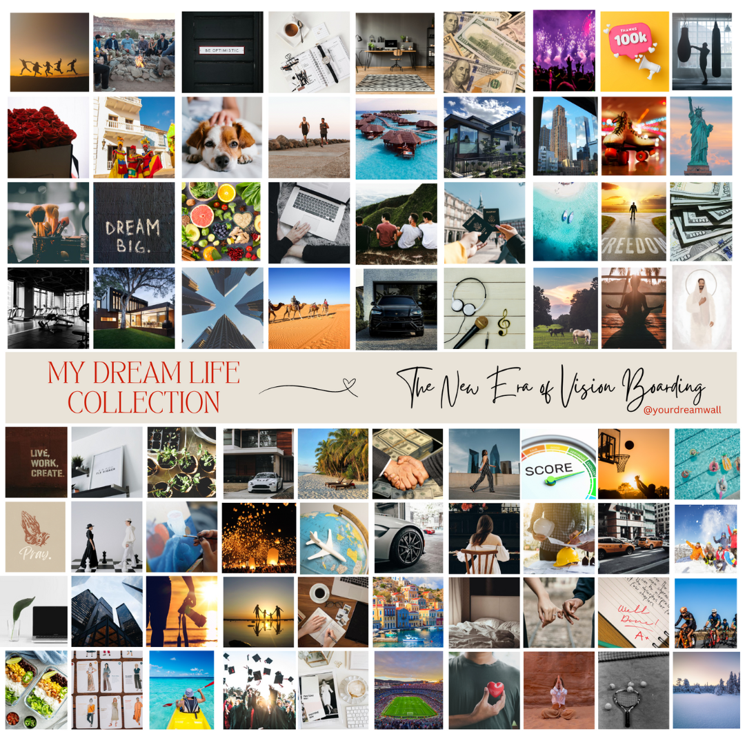 My Dream Life Collection Vision Board DIY Kit, All-in-One Goal and Manifestation Board for Career, Health, Wealth and Growth