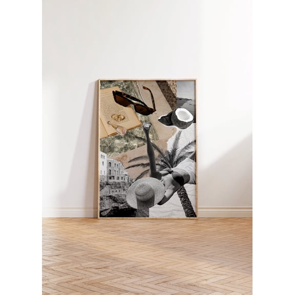 Vision Board Poster Wall Art, Trendy Coastal cut together Poster, Girly Summer Coast Manifest Poster, Boss Woman 2024, New Year Goals, Size 8x12 UNFFRAMED F03.1.7l2983