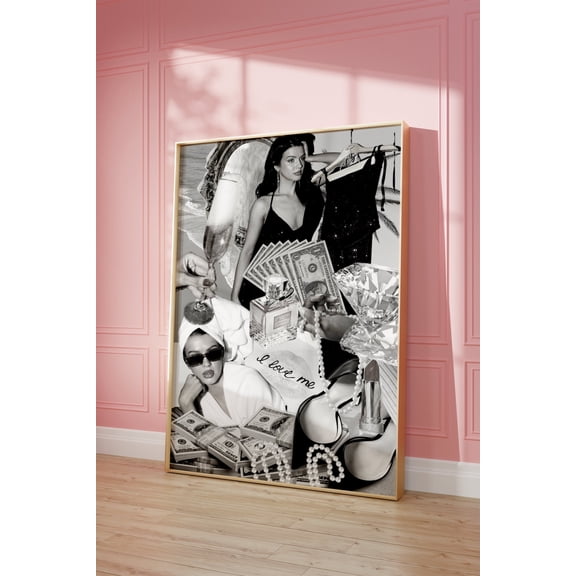 Vision Board Poster Wall Art, Trendy Glam Girl cut together Poster, Girly Glamorous Manifest Poster, Boss Woman 2024, New Year Goals, Size 16x24 UNFFRAMED F03.1.7l2956
