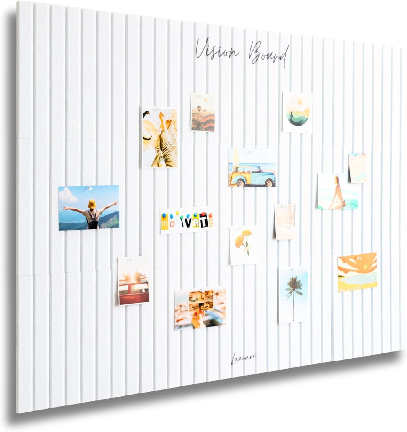 Vision Board for Wall - Aesthetic Felt Bulletin Board Tiles with Pins & Adhesive Tabs, Collage Board - Minimalist Dream Board for DIY Vision Board Supplies for Women