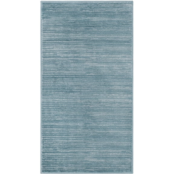 Vision Collection Accent Rug - 2' x 3', Aqua, Modern Ombre Design, Non-Shedding & Easy to Clean, Ideal for Entryway, Foyer, Bedroom (VSN606B)