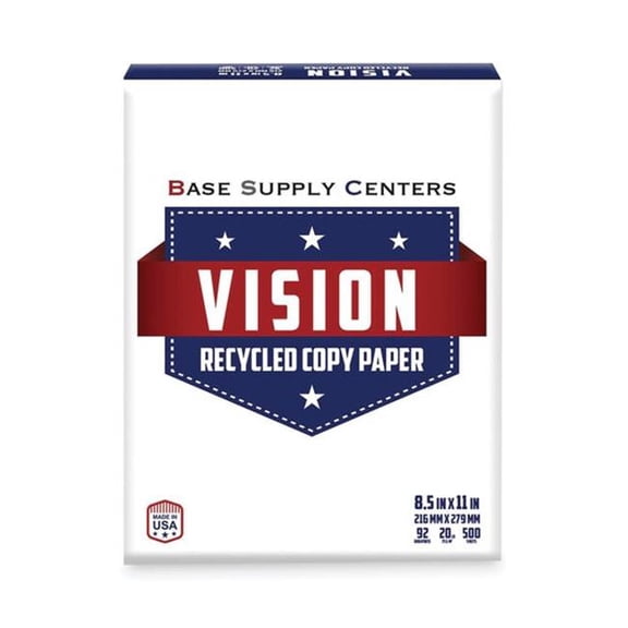 Vision CS12623 8.5 x 11 in. Recycled Paper, White
