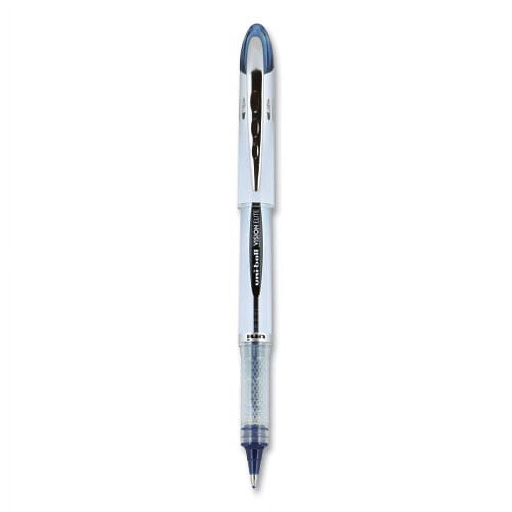 Vision Elite Roller Ball Pen, Stick, Bold 0.8 Mm, Blue-Black Ink, White/blue Barrel | Bundle of 5 Each