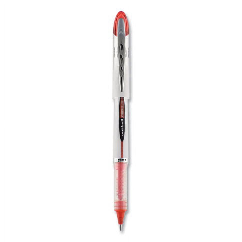 Vision Elite Roller Ball Pen, Stick, Bold 0.8 Mm, Red Ink, White/red Barrel | Bundle of 10 Each