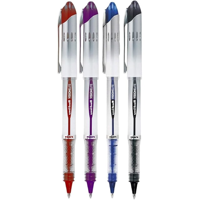 Vision Elite Rollerball Pens, Bold Point (0.8mm), Black/Blue/Red/Purple ...