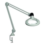 Vision-Luxo KFL026029 KFM LED Illuminated Magnifier, 30" Arm, 5 Diopter, Edge Clamp, Steel/Aluminum, Light Gray