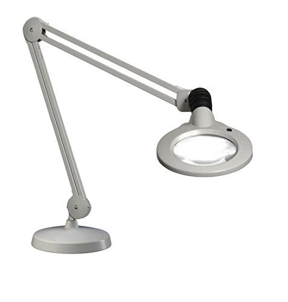 Vision-Luxo KFL026127 KFM LED Illuminated Magnifier, 30" Arm, 3 Diopter, Weighted Base, Steel/Aluminum, Light Gray