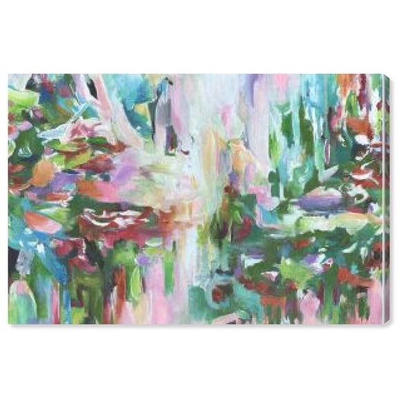 Vision Of Greens Green Abstract Canvas Wall Art by Art Remedy, Gallery Wrapped, 24"x16"
