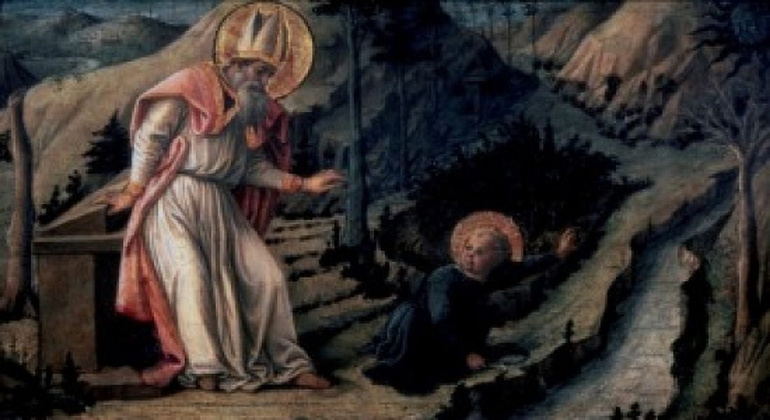 The Vision of Saint Augustine 1452-1465 Filippo Lippi (ca 1406-1469 Italian) Tempera on wood State Hermitage Museum St Petersburg Russia Canvas Art - Filippo Lippi (24 x 36)