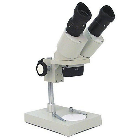 Vision Scientific Binocular Stereo Microscope, 2X Objective, Paired 10X WF Eyepiece, 40X Magnification, Post-Mounted Stand, Ambient Illumination