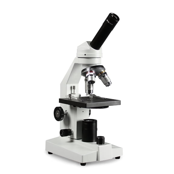 Vision Scientific Monocular Brightfield Microscope, 10x Widefield Eyepiece with Pointer, 40x  400x Magnification, Anti-Fungus Optic Coating, LED Illumination , 0.65 N.A Condenser, 110V or Cordless