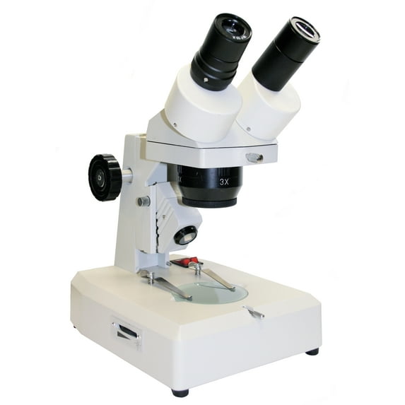 Vision Scientific VMS0003-L-13 Dual Power Binocular Stereo Microscope, Paired 10X Widefield eyepiece, 1X & 3X Objectives, Upper and Lower LED Lighting, 110V