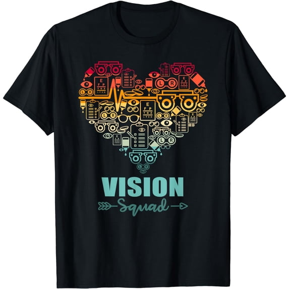 Vision Squad Heart Funny Optometry Team T-Shirt