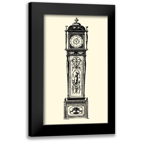 Vision Studio 10x14 Black Modern Framed Museum Art Print Titled - Small Antique Grandfather Clock I