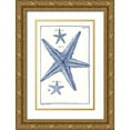 thumbnail image 1 of Vision Studio 10x14 Gold Ornate Wood Framed with Double Matting Museum Art Print Titled - Blue Sea Stars III, 1 of 4