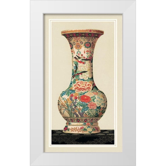 Vision Studio 10x14 White Modern Wood Framed Museum Art Print Titled - Non-embellished Satsuma Vase I