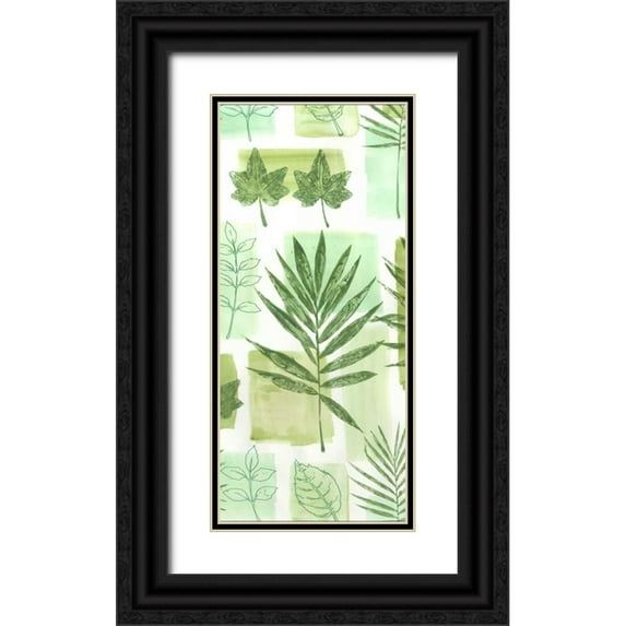 Vision Studio 10x18 Black Ornate Wood Framed with Double Matting Museum Art Print Titled - Leaf Impressions VI