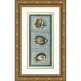 thumbnail image 1 of Vision Studio 10x18 Gold Ornate Wood Framed with Double Matting Museum Art Print Titled - Tropical Fish Trio I, 1 of 4