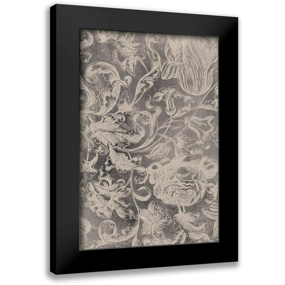 Vision Studio 11x14 Black Modern Framed Museum Art Print Titled - Aged Floral I