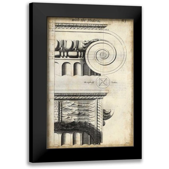 Vision Studio 11x14 Black Modern Framed Museum Art Print Titled - Architectural Composition II