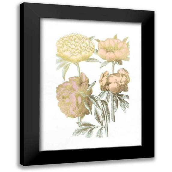 Vision Studio 11x14 Black Modern Framed Museum Art Print Titled - Gold Foil Chintz II with Hand Color