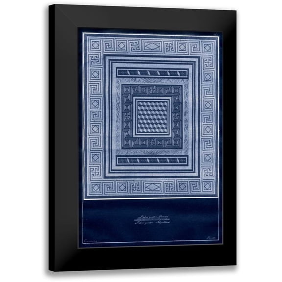 Vision Studio 11x14 Black Modern Framed Museum Art Print Titled - Indigo Tile III
