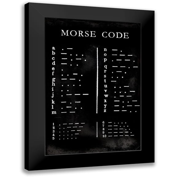Vision Studio 11x14 Black Modern Framed Museum Art Print Titled - Morse Code Chart