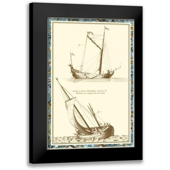 Vision Studio 11x14 Black Modern Framed Museum Art Print Titled - Ship Schematics II